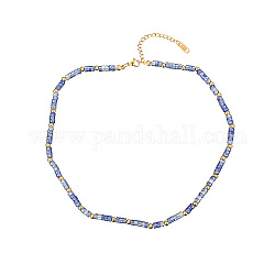 Colliers de perles de jade teints naturels pour femmes, bleu royal, 14.96 pouce (38 cm)
