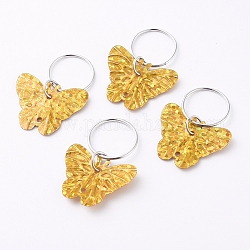 Plastic Paillette/Sequin Hair Braid Rings Pendants, Hair Clip Headband Accessories, Butterfly, Gold, 28mm