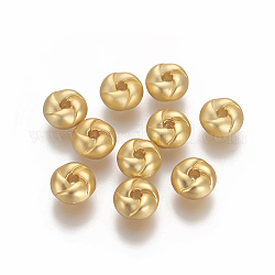 Perline di distanziatore in ottone, placcato di lunga durata, rondelle, colore oro opaco, 7.7x4mm, Foro: 1.4 mm