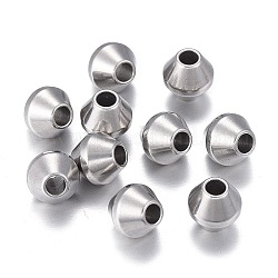 201 Stainless Steel Beads, Bicone, Stainless Steel Color, 8x8mm, Hole: 3mm
