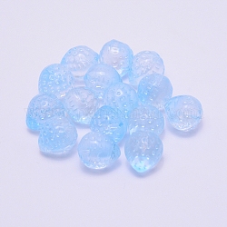 Manuell Murano Glas Perlen, Halbloch, Erdbeere, Licht Himmel blau, 15x13 mm, Bohrung: 1 mm, Halbloch