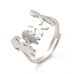 201 anillo ajustable familiar de acero inoxidable para mujer., color acero inoxidable, nosotros tamaño 5 1/4 (15.9 mm)