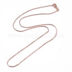 Cadena veneciana de latón, Collares cadena, con cierre de langosta, Plateado de larga duración, oro rosa, 16.53 pulgada (42 cm), 1mm