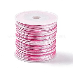 Cordino in filo di nylon tinto segmento, cordoncino di raso rattail, per la creazione di gioielli fai da te, nodo cinese, perla rosa, 1mm