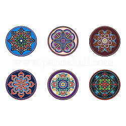 Beadthoven 6Pcs 6 Style Silicone Hot Pads Holders, for Cooking and Baking Mat, Round & Flower Pettern, Mixed Patterns, 168x3mm, 1pc/style