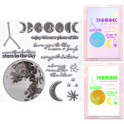 Timbri in silicone trasparente, per scrapbooking diy, album fotografico decorativo, fabbricazione di carte, luna, 139x139x3mm