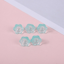 Perles en verre, fleur de lys, vert clair, 12x8mm, Trou: 1.4mm