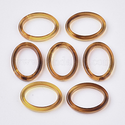 Transparentem Acryl Verknüpfung Ringe, Nachahmung Edelstein, Oval, golden, 25x19x4 mm, Innendurchmesser: 19x13 mm, ca. 730 Stk. / 500 g