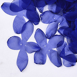 Tessuto di organza, per gioielli fai-da-te, fiore, blu, 140~150x100~130mm, Foro: 2 mm