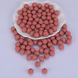 Perles focales rondes en silicone, perles à mâcher pour les jouets de dentition, Diy soins infirmiers colliers faisant, Prune, 15mm, Trou: 2mm
