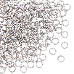 Unicraftale 300pz 304 anelli di salto in acciaio inossidabile, anelli di salto aperti, ritorto, anello rotondo, colore acciaio inossidabile, 6x1mm, 18 gauge, diametro interno: 4mm
