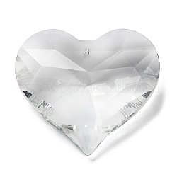 Pendentifs en verre transparent, facette, breloques de coeur, pour lustre pendentifs suspendus en cristal, clair, 36x39x15mm, Trou: 1.6mm