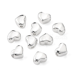 Perles en 304 acier inoxydable, cœur, couleur d'argent, 9x10x6mm, Trou: 1.5mm