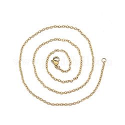 304 collana con catenelle in acciaio inossidabile per uomo donna, oro, larghezza: 2 mm, 17.72 pollice (45 cm)