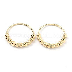 (Schmuckpartys im Fabrikverkauf)Fingerring aus Messing, mit runden Perlen, golden, uns Größe 8, Innendurchmesser: 18 mm