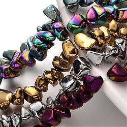Chapelets de perles en hématite synthétique sans magnétiques, puce, couleur mixte, 4~12mm, Trou: 1mm, Environ 69 pcs/chapelet, 15.7 pouce