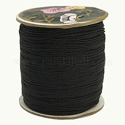 Hilo de nylon, cable de la joya de encargo de nylon para la elaboración de joyas tejidas, negro, 0.8mm, alrededor de 131.23 yarda (120 m) / rollo