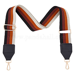Correas ajustables para bolso con correas de poliéster con patrón de rayas, con cierre giratorio de aleación, coco marrón, 92~150 cm