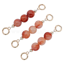 Chgcraft abs perla perlas bolsa extensor cadenas, con cierre de aleación de oro claro, naranja, 165mm, 3 unidades / caja
