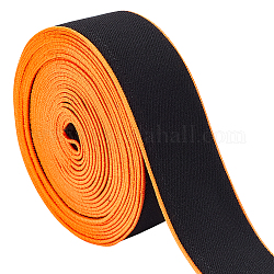 BENECREAT 5 Yards Nylon Elastic Bands, for DIY Accessories, Flat, Orange, 40mm