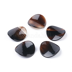 Perlas de ágata negro natural, sin agujero / sin perforar, teñido, lágrima, 27x27.5x2mm