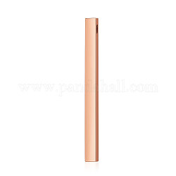 201 подвески из нержавеющей стали, кубоид, розовое золото , 45x3x3 мм, отверстие : 2 мм