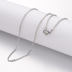304 ожерелье нержавеющей стали, кабельные цепи, с омаром застежками, цвет нержавеющей стали, 17.72 дюйм (450 мм), 1.5 мм