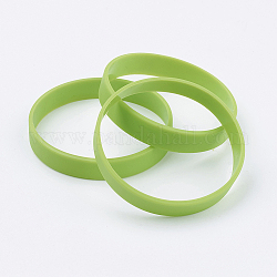 Браслеты из силиконового браслета, шнур браслеты, желто-зеленый, 2-1/2 дюйм (63 мм), 12x2 мм