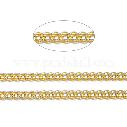 Brass Twisted Chains, Curb Chains, Unwelded, with Spool, Oval, Lead Free & Nickel Free & Cadmium Free, Golden, 2.5x2x0.5mm, about 301.83 Feet(92m)/roll