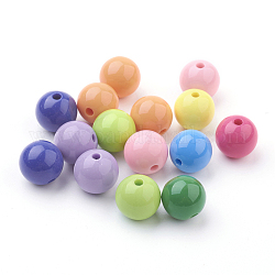 Mischfarbe Acryl Schmuck Perlen, lose runde Perlen, DIY-Material für Kinder Tagesgeschenke machen, Größe: ca. 14mm Durchmesser, Bohrung: 2 mm