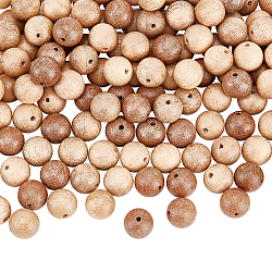 AHADERMAKER 200Pcs Round Wood Beads, Lead Free, Undyed, Blanched Almond, 10.5mm, Hole: 1.8mm