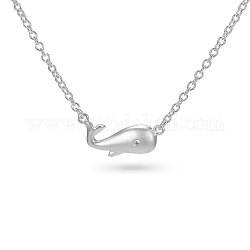 Ожерелье shegrace sweet 925 из стерлингового серебра, с крошечной кулона формы кита, серебряные, 16.1 дюйм