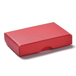 厚紙のジュエリーセットボックス  内部のスポンジ  長方形  レッド  7.05~7.15x5.05x1.55~1.6cm