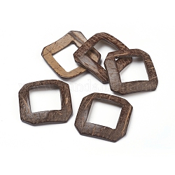 Coconut Linking Rings, for DIY Craft Jewelry Making, Square, Coconut Brown, 49.5x49.5x3.5mm, Inner Diameter: 28x28mm