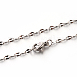 304 Edelstahl-Gliederkette Halsketten, mit Karabiner verschlüsse, Edelstahl Farbe, 17.7 Zoll (45 cm), 2.5 mm