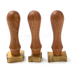 (defekter Restposten: oxidiert) Holzwachssiegelgriffe, mit Messingschraubenkopf, für die Herstellung von Siegelstempeln aus Wachs, Licht Gold, 84.5 mm