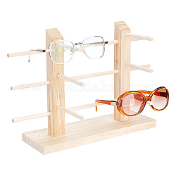 Espositori per occhiali in legno, 6 occhiali da sole che mostrano il supporto, per affari, casa, bisque, prodotto finito: 34.7x95x234mm