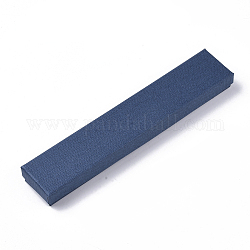 Caja de cartón, para pulseras, collar, Rectángulo, acero azul, 21x4x2 cm