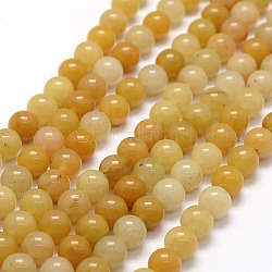 Chapelets de perles en jade topaze naturel vieux, ronde, 8.5mm, Trou: 1mm, Environ 45 pcs/chapelet, 14.6 pouce
