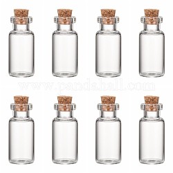 Glas-Glasflaschen, mit Korken, Ich wünsche eine Flasche, Wulst Container, Transparent, 35x16 mm, Kapazität: 4 ml (0.13 fl. oz), Engpass: 10mm Durchmesser