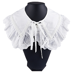 Gorgecraft 1 abnehmbare Damenhalsbänder aus Polyester, Rüschensaum am Ausschnitt, kleidung nähen applique kante, diy Kleidungsstück Zubehör, weiß, 1520x152x1 mm