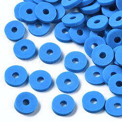 Бусины из полимерной глины , для поделок ювелирных изделий, Диск / плоские круглые, Heishi бусы, синие, 6x1 мм, отверстие : 2 мм, Около 1175 шт / 50 г