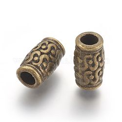 Perline in lega di zinco di stile tibetano, piombo & cadimo libero, tubo, bronzo antico, 12x7mm, Foro: 3.5 mm
