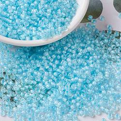 Miyuki runde Rocailles Perlen, japanische Saatperlen, 8/0, (rr220) aqua nebel ausgekleideter kristall, 8/0, 3 mm, Bohrung: 1 mm, ca. 19000~20500 Stk. / Pfund