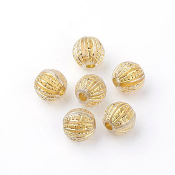Beschichtung Acryl-Perlen, goldenen Metall umschlungen, Kürbis, golden, 12 mm, Bohrung: 3 mm, ca. 620 Stk. / 500 g