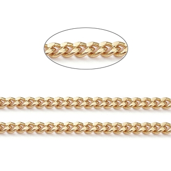 Brass Curb Chains, Twisted Chains, Diamond Cut Chains, Soldered, Long-Lasting Plated, Real 18K Gold Plated, 2x2x1mm