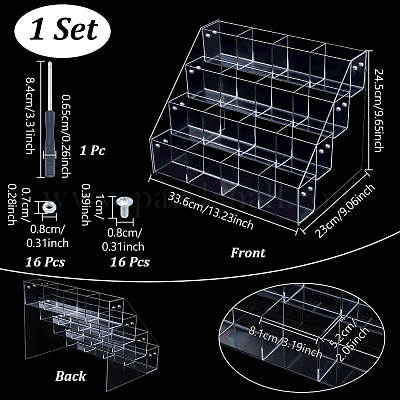 Espositori per carte in plastica a 4 piano&nbsp;ODIS-WH0030-236-1
