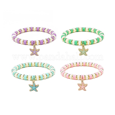 Polymer Charm Bracelet, Polymer Beads Bracelet, Clay Charm Bracelet