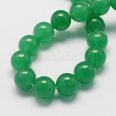 Chapelets de perle en jade blanc naturel&nbsp;G-R165-10mm-14-1