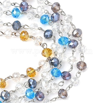 Handmade Gemstone Beads Chains for Necklaces Bracelets Making, with Iron  Eye Pin, Unwelded, Platinum, Mixed Stone, 39.3 inch